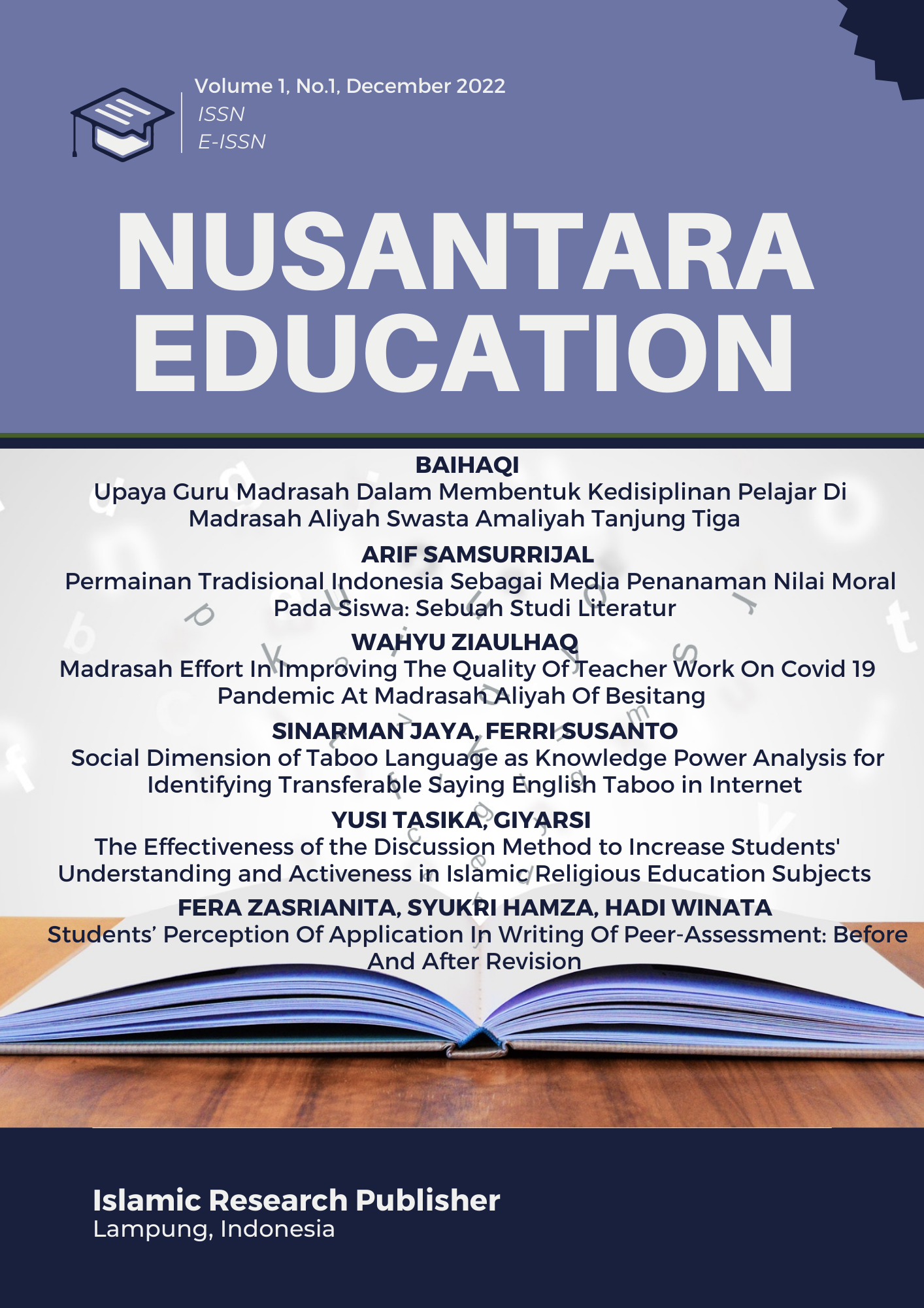 					View Vol. 2 No. 1 (2023): Nusantara Education
				